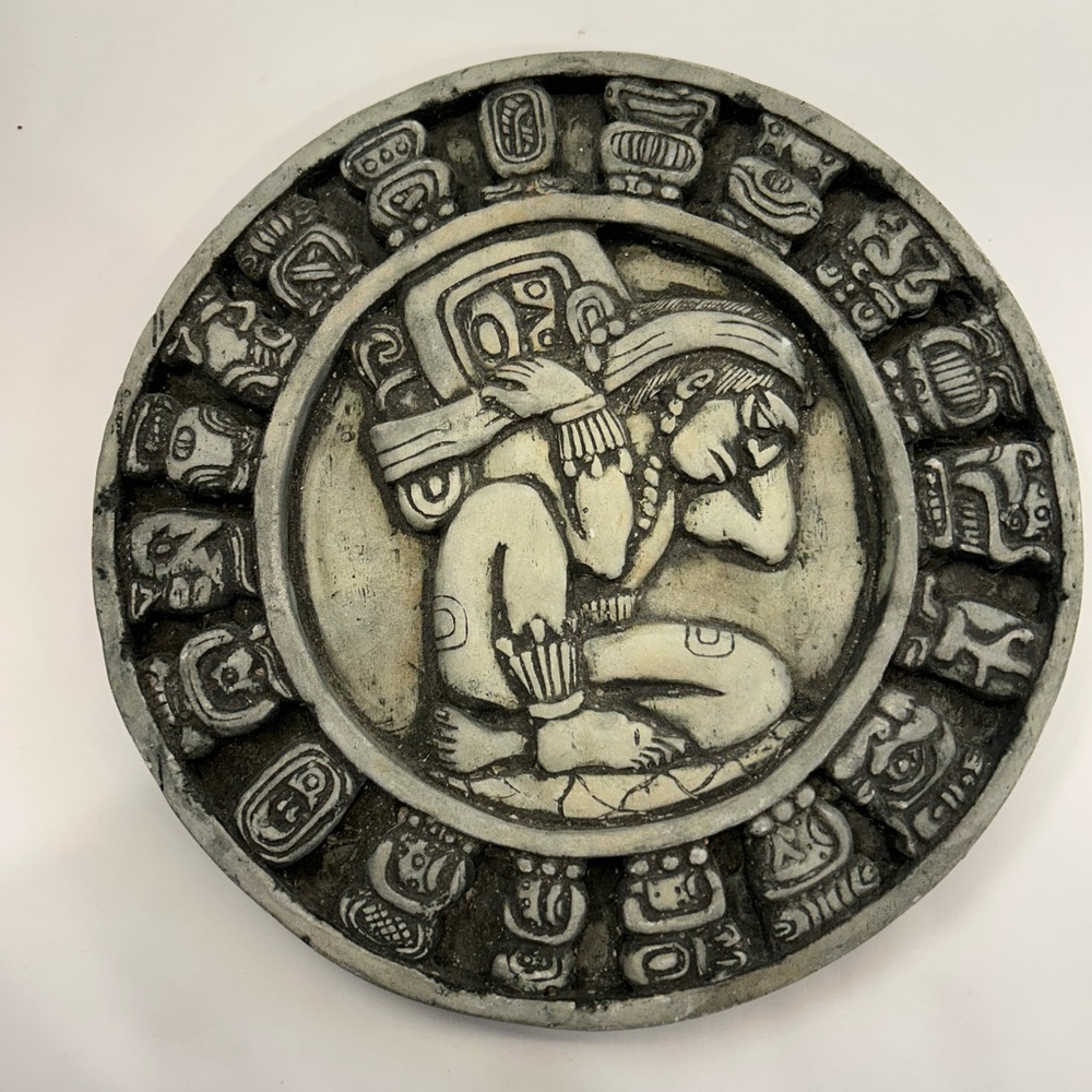 Mayan Wall Calendar, Ceramic, 9.25” Round.
